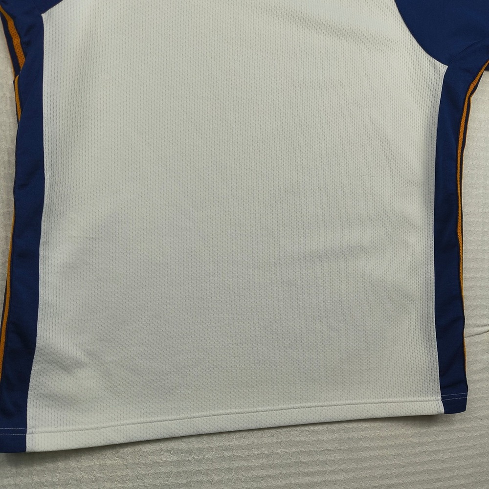 Adidas Mens XL Mesh Athletic Jersey Shirt White Navy Blue Orange 3-Stripes VTG - Picture 14 of 15